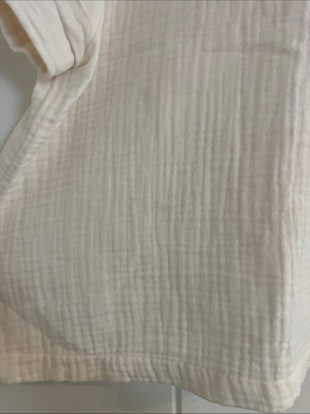 Women's Cream Short-Sleeve Textured Pocket Top - Picture 4 of 6